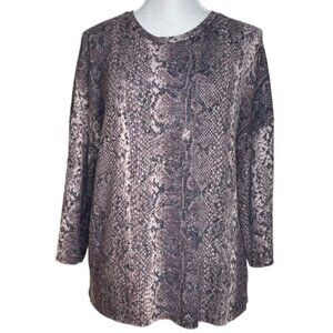 ZARA Snakeskin Print Long Sleeve Top - Size Medium